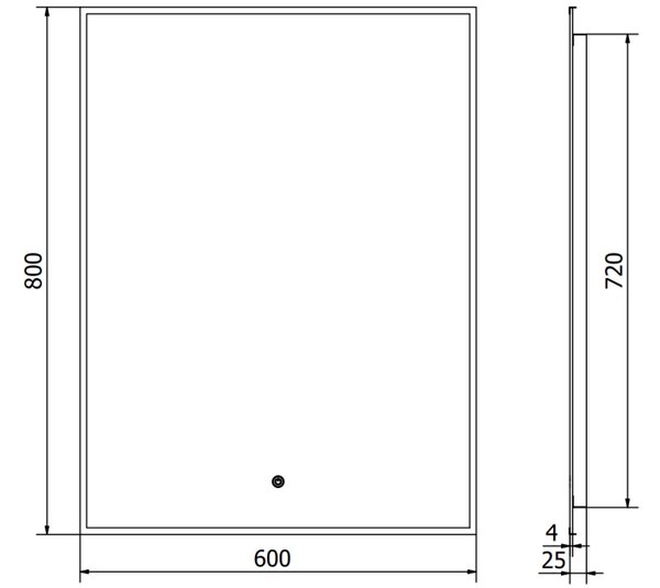 Mexen Erma specchio da bagno retroilluminato 60 x 80 cm, LED 6000K, antiappannamento, cornice nera - 9814-060-080-611-70