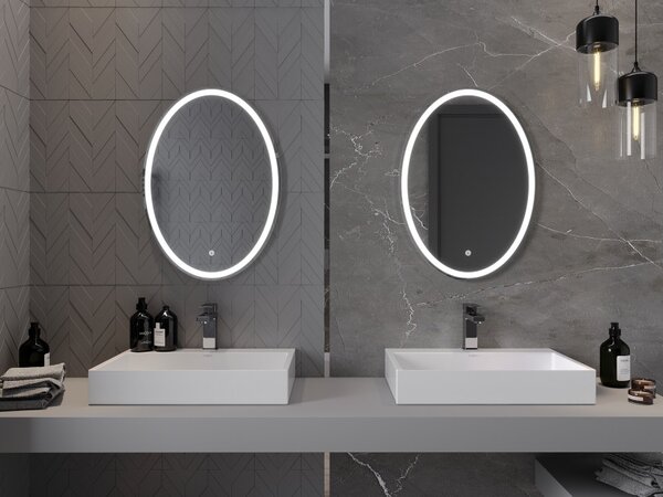 Mexen Elz specchio da bagno retroilluminato 50 x 70 cm, LED 6000K, antiappannamento - 9802-050-070-611-00