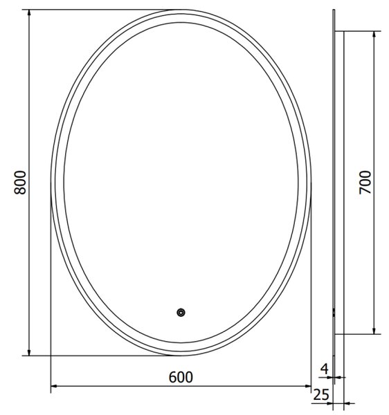 Mexen Elz specchio da bagno retroilluminato 60 x 80 cm, LED 6000K, antinebbia - 9802-060-080-611-00
