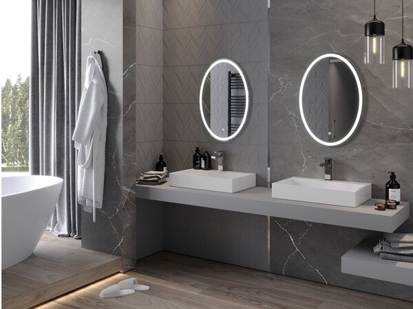 Mexen Elz specchio da bagno retroilluminato 50 x 70 cm, LED 6000K, antiappannamento - 9802-050-070-611-00