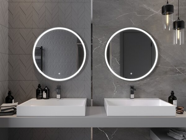 Mexen Gobi specchio da bagno retroilluminato, rotondo 70 cm, LED 6000K, antiappannamento - 9801-070-070-611-00