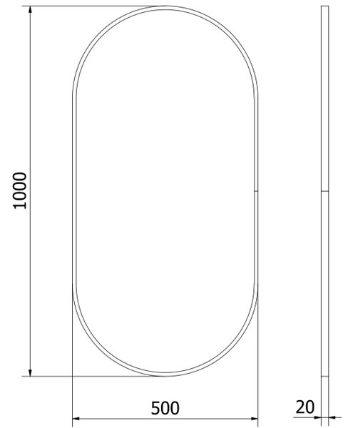 Mexen Loft specchio da bagno ovale 100 x 50 cm, cornice dorata - 9851-100-050-000-50