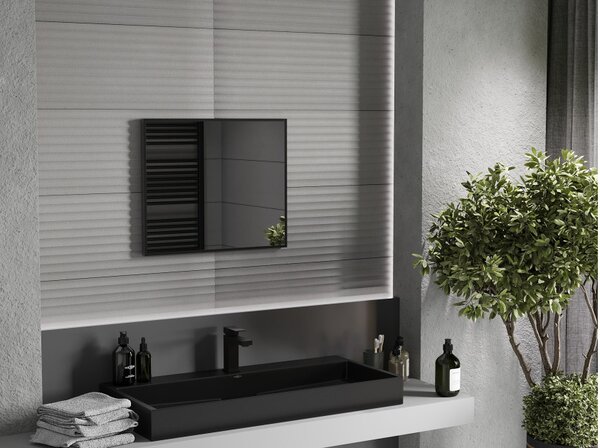Mexen Loft specchio da bagno rettangolare 60 x 50 cm, cornice nera - 9852-060-050-000-70
