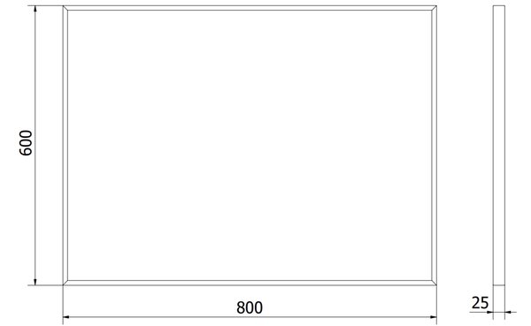 Mexen Loft specchio da bagno rettangolare 80 x 60 cm, cornice dorata - 9852-080-060-000-50