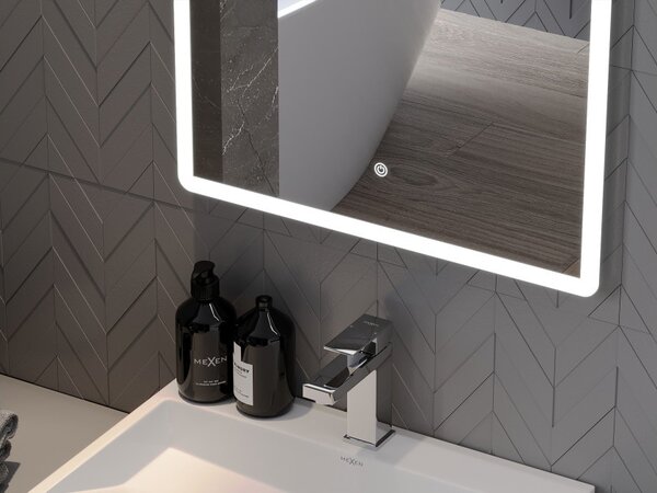 Mexen Navia specchio da bagno retroilluminato 60 x 80 cm, LED 6000K, anti-appannamento - 9803-060-080-611-00