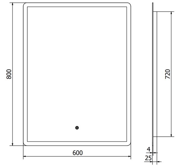 Mexen Navia specchio da bagno retroilluminato 60 x 80 cm, LED 6000K, anti-appannamento - 9803-060-080-611-00
