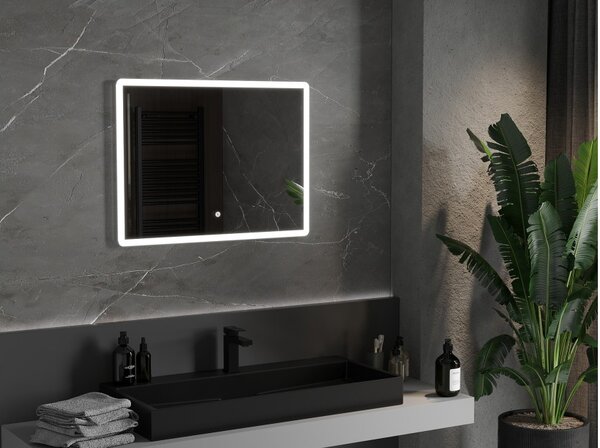 Mexen Navia specchio da bagno retroilluminato 80 x 60 cm, LED 6000K, anti-appannamento - 9803-080-060-611-00