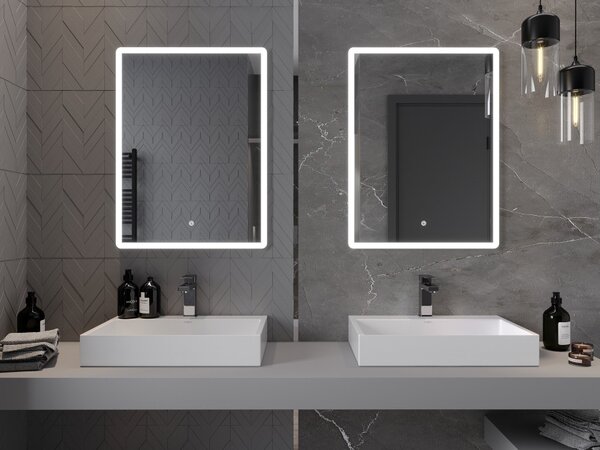 Mexen Navia specchio da bagno retroilluminato 60 x 80 cm, LED 6000K, anti-appannamento - 9803-060-080-611-00