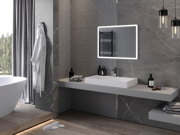 Mexen Navia specchio da bagno retroilluminato 80 x 60 cm, LED 6000K, anti-appannamento - 9803-080-060-611-00