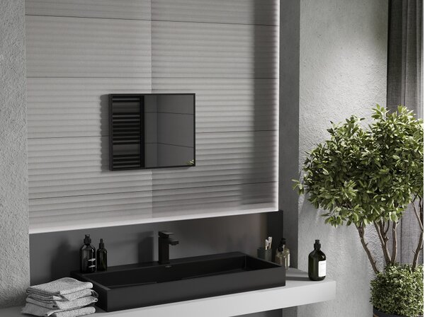 Mexen Loft specchio da bagno rettangolare 50 x 40 cm, cornice nera - 9852-050-040-000-70