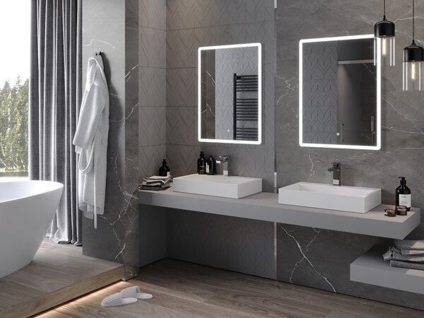 Mexen Navia specchio da bagno retroilluminato 60 x 80 cm, LED 6000K, anti-appannamento - 9803-060-080-611-00