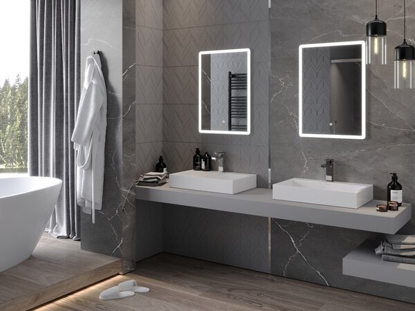 Mexen Navia specchio da bagno retroilluminato 50 x 70 cm, LED 6000K, antiappannamento - 9803-050-070-611-00