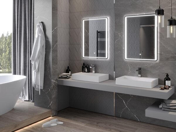 Mexen Zusa specchio da bagno retroilluminato 60 x 80 cm, LED 6000K, antiappannamento - 9808-060-080-611-00