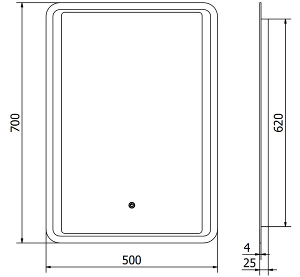 Mexen Zusa specchio da bagno retroilluminato 50 x 70 cm, LED 6000K, anti-appannamento - 9808-050-070-611-00