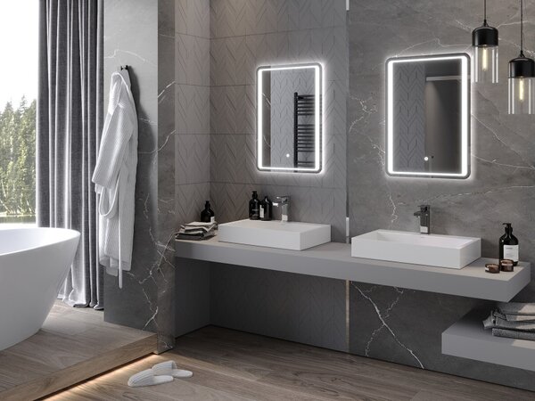 Mexen Zusa specchio da bagno retroilluminato 50 x 70 cm, LED 6000K, anti-appannamento - 9808-050-070-611-00