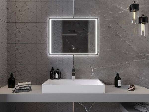 Mexen Zusa specchio da bagno retroilluminato 80 x 60 cm, LED 6000K, antiappannamento - 9808-080-060-611-00