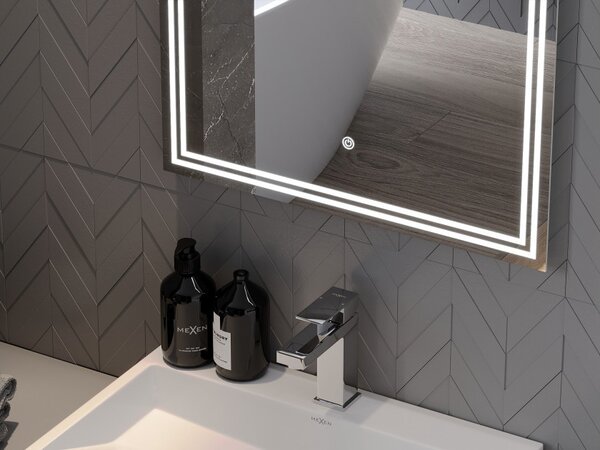 Mexen Taco specchio da bagno retroilluminato 50 x 70 cm, LED 6000K, antiappannamento - 9805-050-070-611-00
