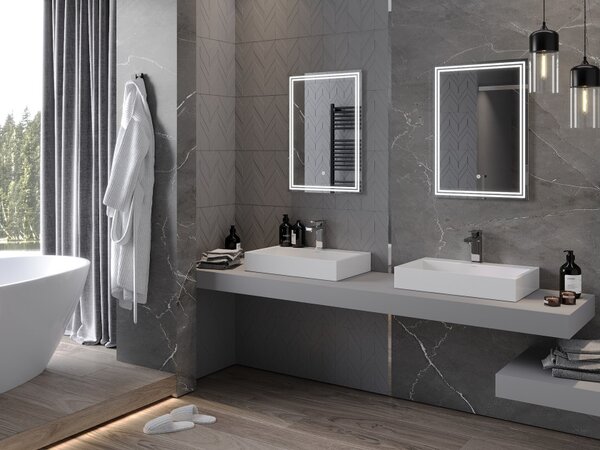 Mexen Taco specchio da bagno retroilluminato 50 x 70 cm, LED 6000K, antiappannamento - 9805-050-070-611-00