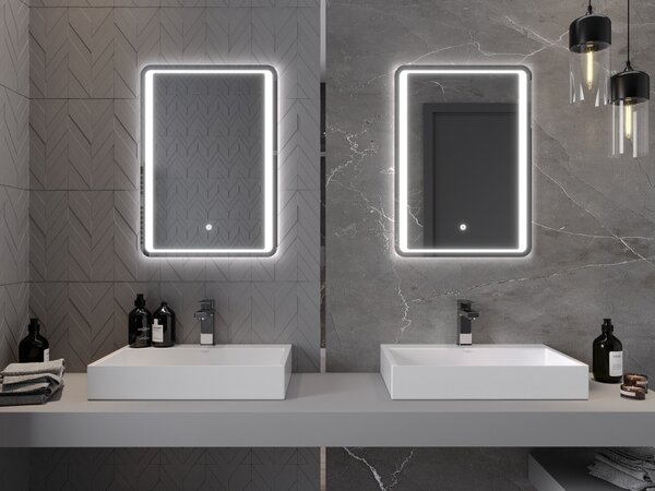 Mexen Zusa specchio da bagno retroilluminato 50 x 70 cm, LED 6000K, anti-appannamento - 9808-050-070-611-00