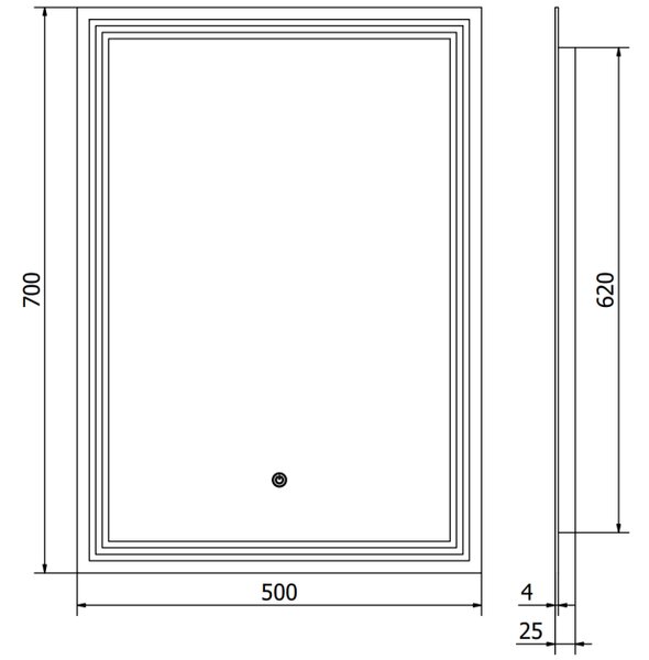 Mexen Taco specchio da bagno retroilluminato 50 x 70 cm, LED 6000K, antiappannamento - 9805-050-070-611-00