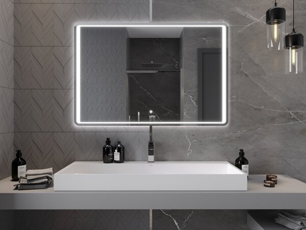 Mexen Zusa specchio da bagno retroilluminato 120 x 80 cm, LED 6000K, antiappannamento - 9808-120-080-611-00