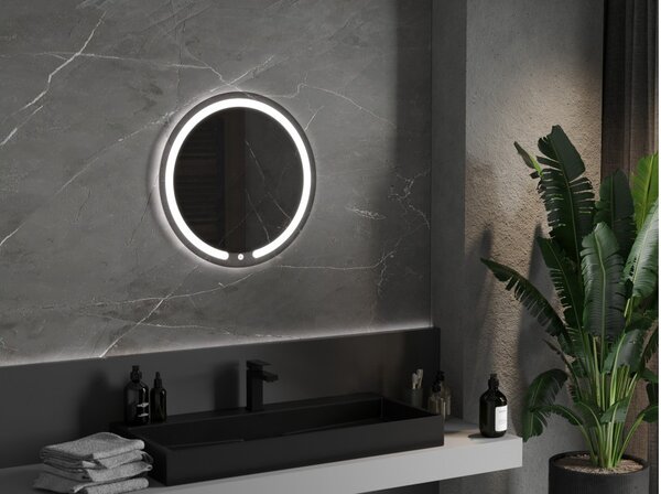Mexen Rose specchio da bagno retroilluminato, rotondo 60 cm, LED 6000K, antifog - 9810-060-060-611-00