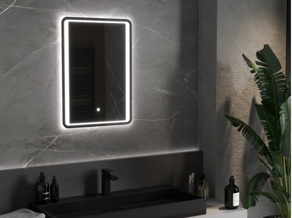 Mexen Zusa specchio da bagno retroilluminato 50 x 70 cm, LED 6000K, anti-appannamento - 9808-050-070-611-00
