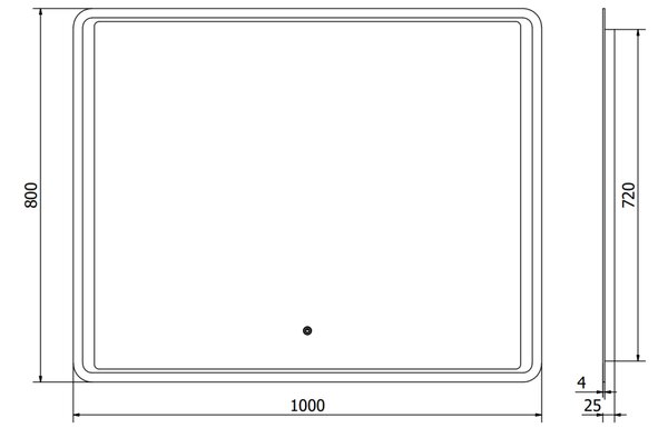 Mexen Zusa specchio da bagno retroilluminato 100 x 80 cm, LED 6000K, antiappannamento - 9808-100-080-611-00