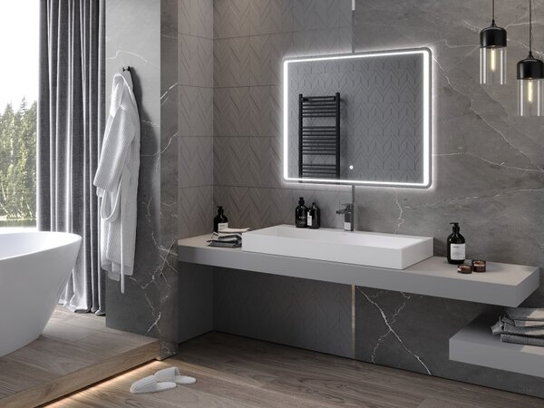 Mexen Zusa specchio da bagno retroilluminato 100 x 80 cm, LED 6000K, antiappannamento - 9808-100-080-611-00