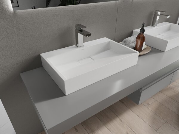 Mexen Ava lavabo da appoggio in conglomerato 1/O 60 x 38 cm, bianco - 23016001