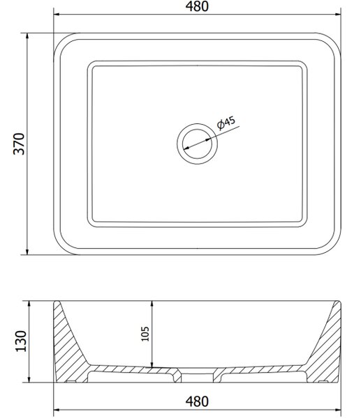 Mexen Catia lavabo da appoggio 48 x 37 cm, bianco - 21314800