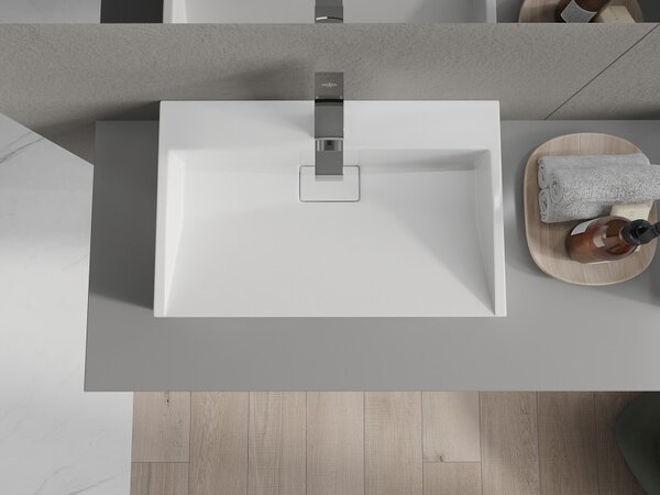 Mexen Ava lavabo da appoggio in conglomerato 1/O 60 x 38 cm, bianco - 23016001