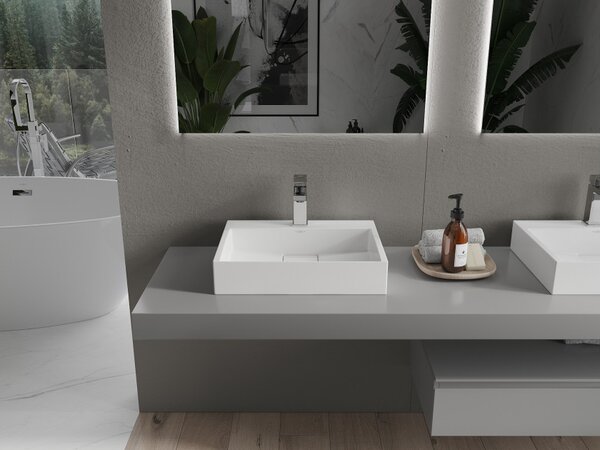 Mexen Ava lavabo da appoggio in conglomerato 1/O 50 x 38 cm, bianco - 23015001