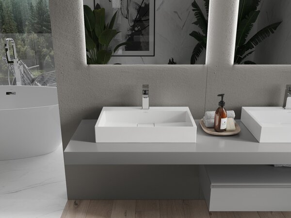 Mexen Ava lavabo da appoggio in conglomerato 1/O 60 x 38 cm, bianco - 23016001