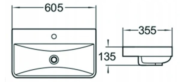 Mexen Dagna lavello da incasso nel piano 60 x 35 cm, bianco - 21996000