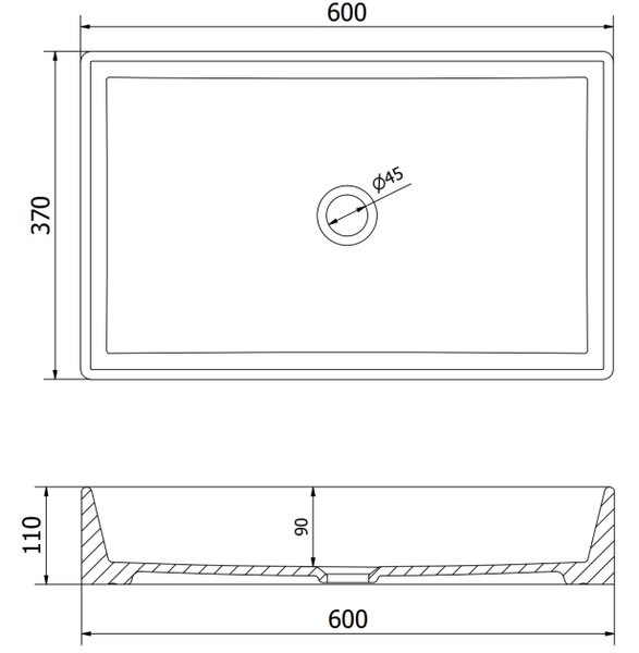 Mexen Goya lavabo da appoggio 60 x 37 cm, bianco - 22186000