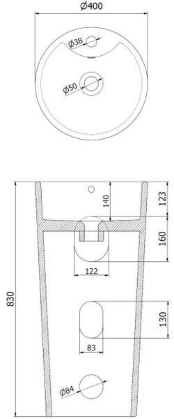 Mexen Rena lavabo a colonna 40 x 40 cm, bianco - 26014000