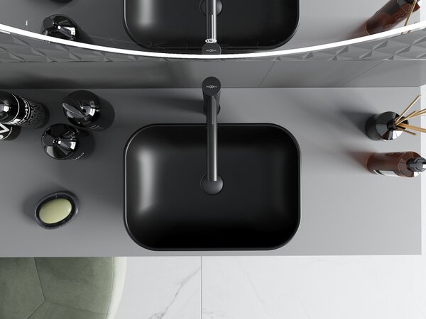 Mexen Rita lavabo da appoggio 45 x 32 cm, nero opaco - 21084585