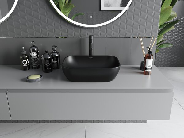Mexen Rita lavabo da appoggio 45 x 32 cm, nero opaco - 21084585
