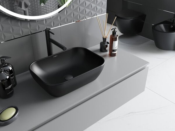 Mexen Rita lavabo da appoggio 45 x 32 cm, nero opaco - 21084585