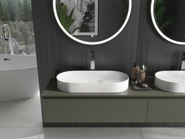 Mexen Sofia lavabo da appoggio in conglomerato 70 x 35 cm, bianco - 23067001