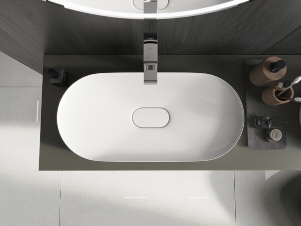 Mexen Sofia lavabo da appoggio in conglomerato 70 x 35 cm, bianco - 23067001
