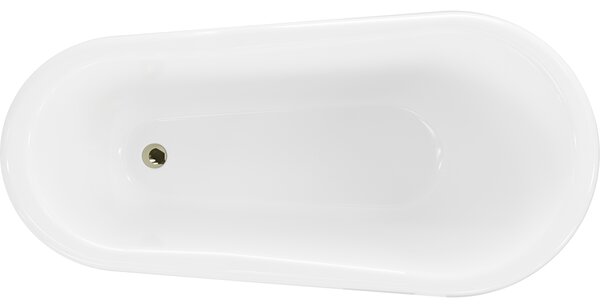 Mexen Retro vasca da bagno freestanding 150 x 73 cm, bianca, gambe dorate - 53251507300-50