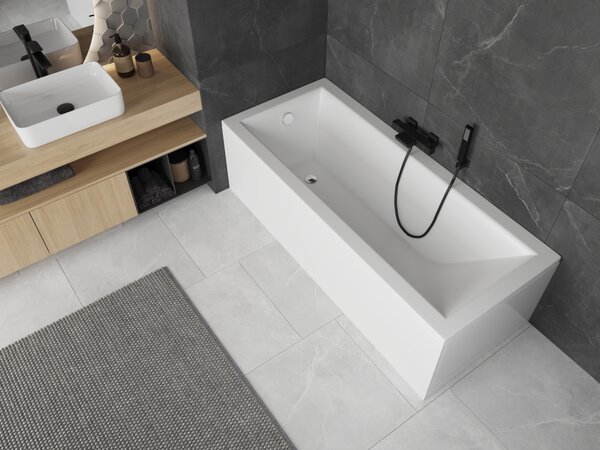 Mexen Cubik vasca da bagno rettangolare 130 x 70 cm con pannello, bianca - 55031307000X