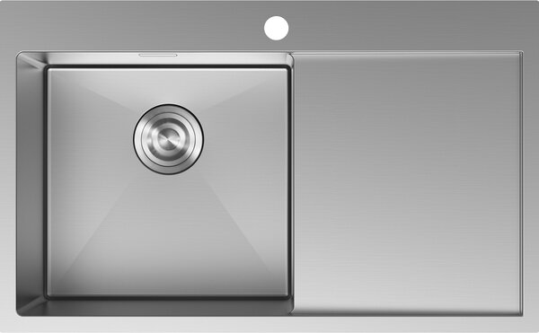 Mexen Exar lavello in acciaio inox a 1 vasca con scolapiatti, sinistro 780 x 480 mm, inox - 6433781010L-01