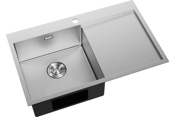 Mexen Exar lavello in acciaio inox a 1 vasca con scolapiatti, sinistro 780 x 480 mm, inox - 6433781010L-01