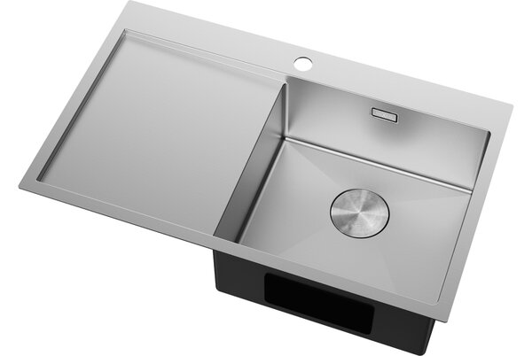 Mexen Exar lavello in acciaio inossidabile a 1 vasca con sgocciolatoio, destro 780 x 480 mm, inox - 6434781010P-01