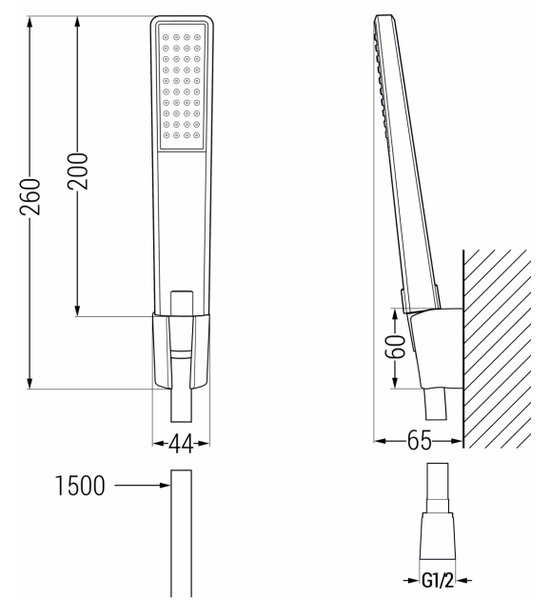 Mexen R-72 set doccia a muro, cromo - 785725052-00