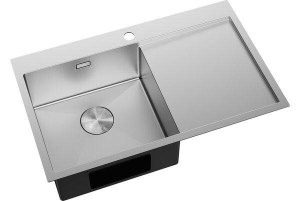 Mexen Exar lavello in acciaio inox a 1 vasca con scolapiatti, sinistro 780 x 480 mm, inox - 6433781010L-01