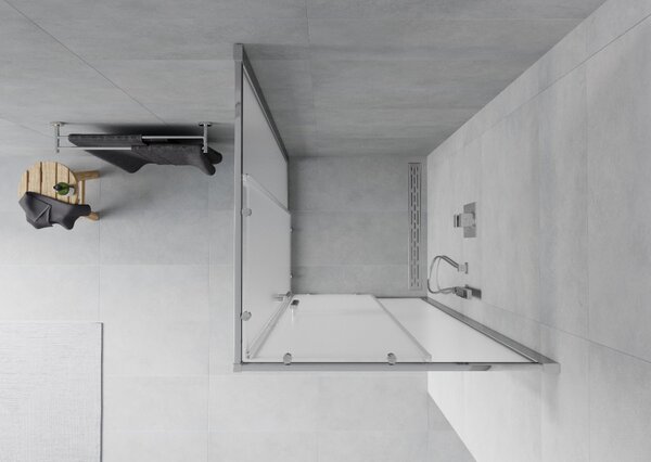 Mexen Rio cabina doccia quadrata 80 x 80 cm, brina, cromo - 860-080-080-01-30